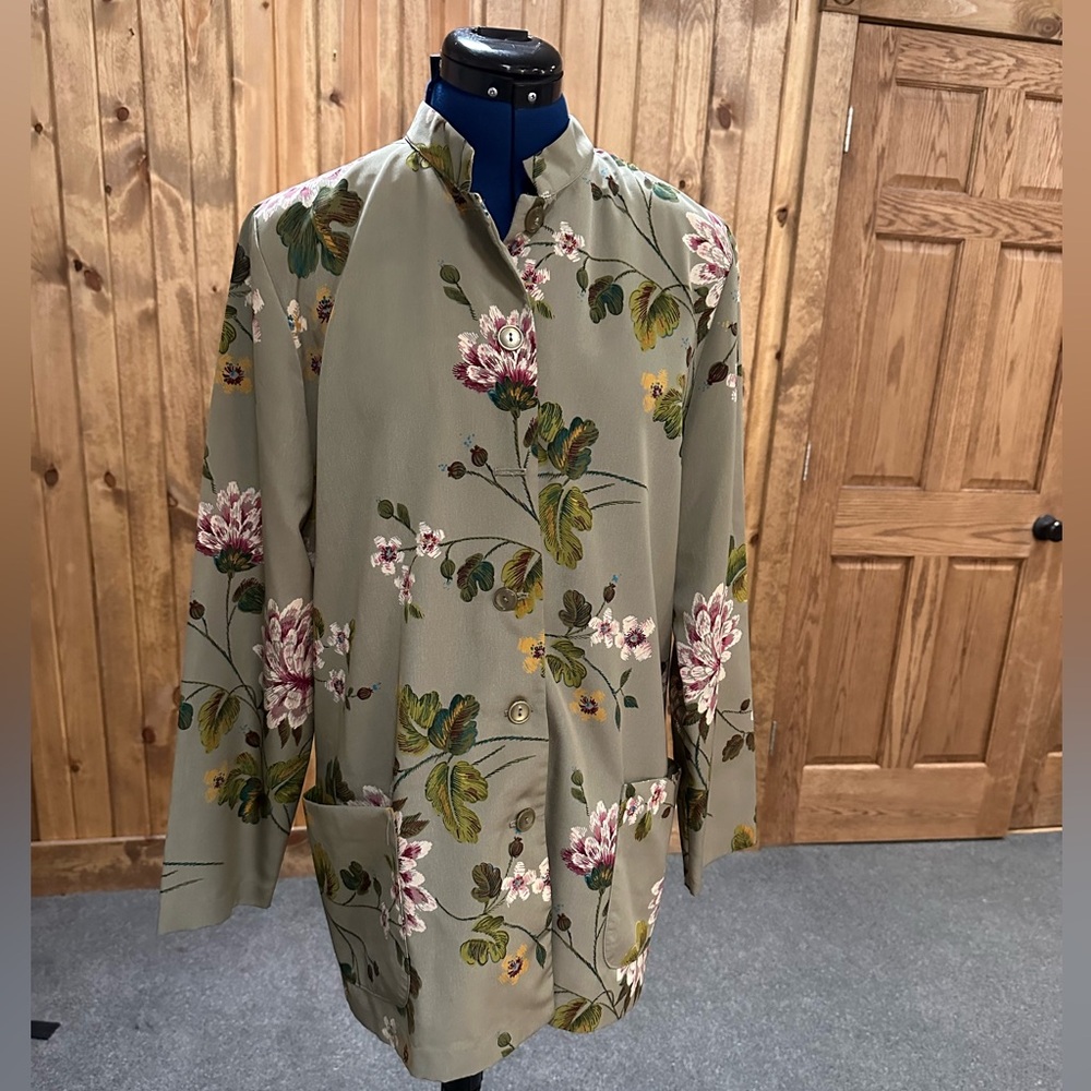 Bedford fair lifestyles long button up jacket womens vintage 12